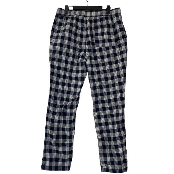 J. Crew Men's Pajama Pants Size Medium Blue Plaid Cotton Drawstring Pull On - Picture 1 of 6